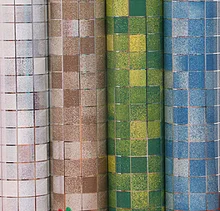 Mosaic wallpaper aluminized film oil bathroom tile self adhesive paper furniture stickers waterproof wallpaper for bathroom