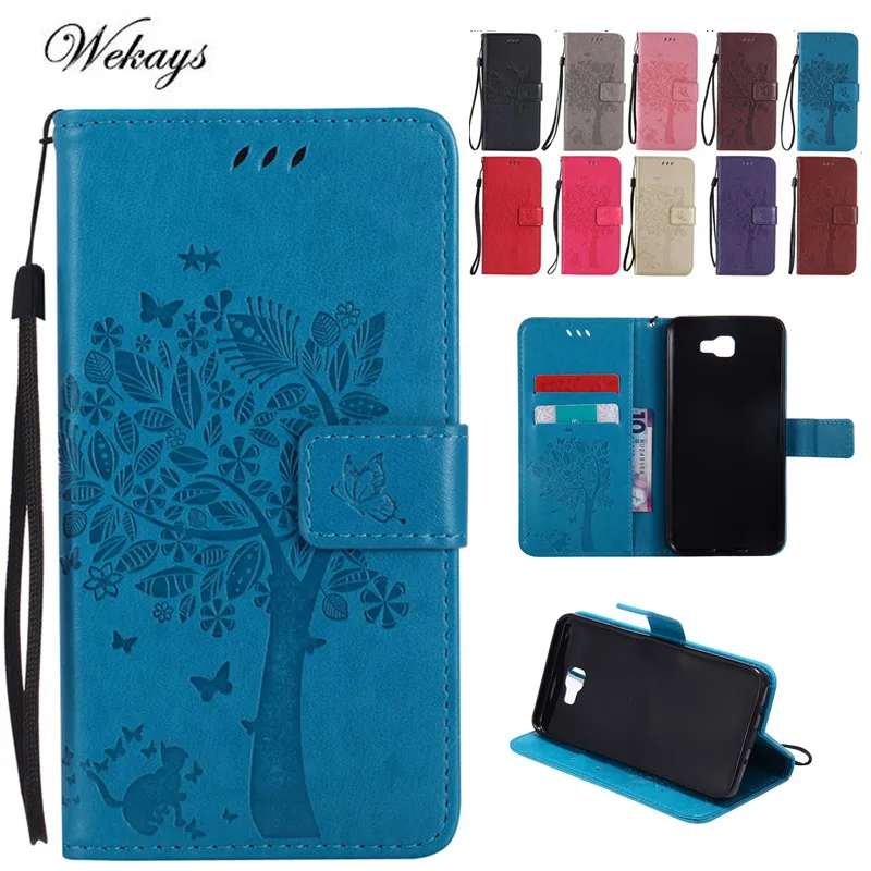 

Wekays Cartoon Cat Tree Wallet Flip Fundas Case For Samsung Galaxy J5 Prime On5 2016/ J7 Prime On7 2016 Case Back Cover Coque