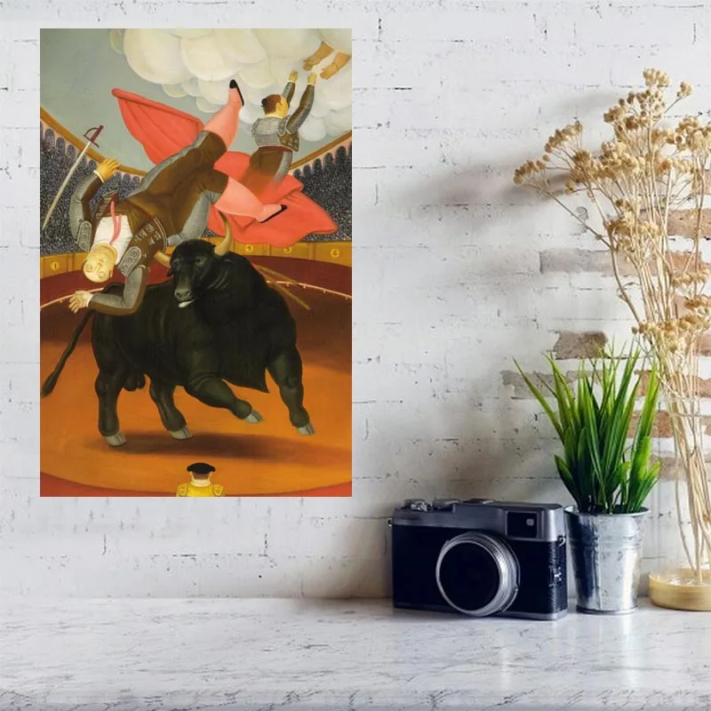 На заказ холст Настенный декор принт Испания Bullfighting плакат ткань настенная шелковая ткань плакаты и принты домашний декор живопись