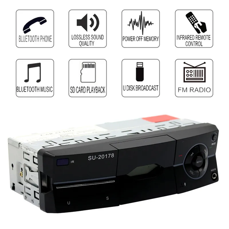 Автомобильный аудиоплеер 1 Din цифровой mp3-плеер Bluetooth стерео радио FM AUX громкая