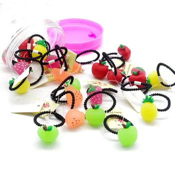 

2pcs/lot girl kids elastic hair bands fruits rubber band for girls hair rope tie Scrunchie Ponytail Holder baby hair accessories