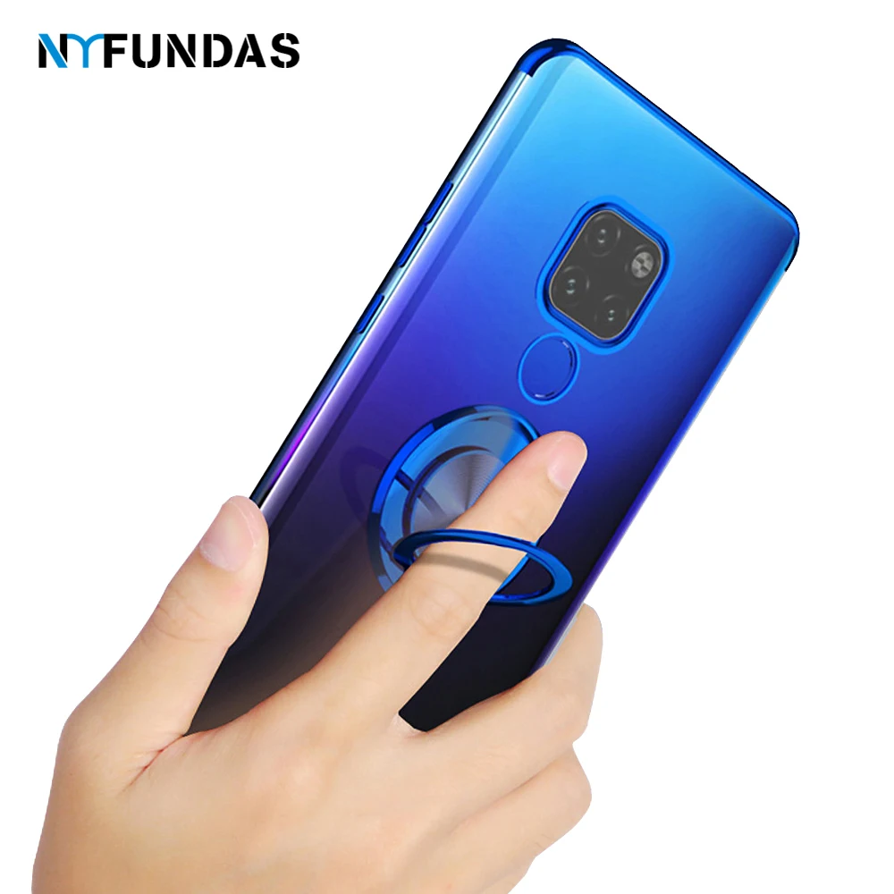 NYFundas для huawei mate 20 pro lite X чехол покрытие силикон tpu палец кольцо автомобильный