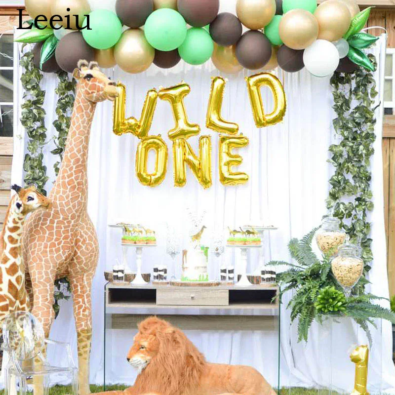 

Leeiu 16 Inch Gold Wild One Foil Balloons Kids 1st Birthday Decoration Letter Ballons Baby Shower One Year Birthday Party Supply