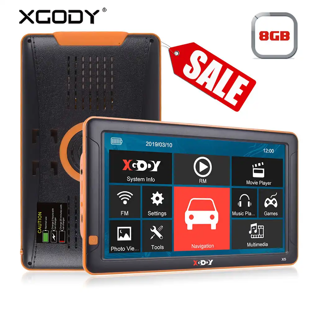 XGODY X4 9 Inch Car GPS Navigation Bluetooth Truck Navigator 256MB 8GB