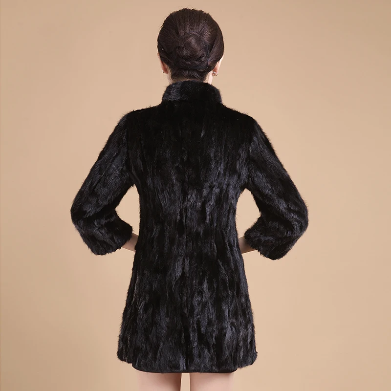 Новая Женская водонепроницаемая куртка длинная куртка с воротником зимнее теплое женское длинное пальто