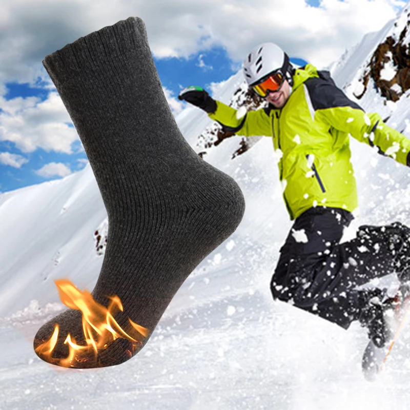 Хлопковые Лыжные носки для мужчин и женщин, зимние теплые хлопковые носки с подогревом, носки для велоспорта, пешего туризма, сноуборда, спорта на открытом воздухе, противоскользящие 30