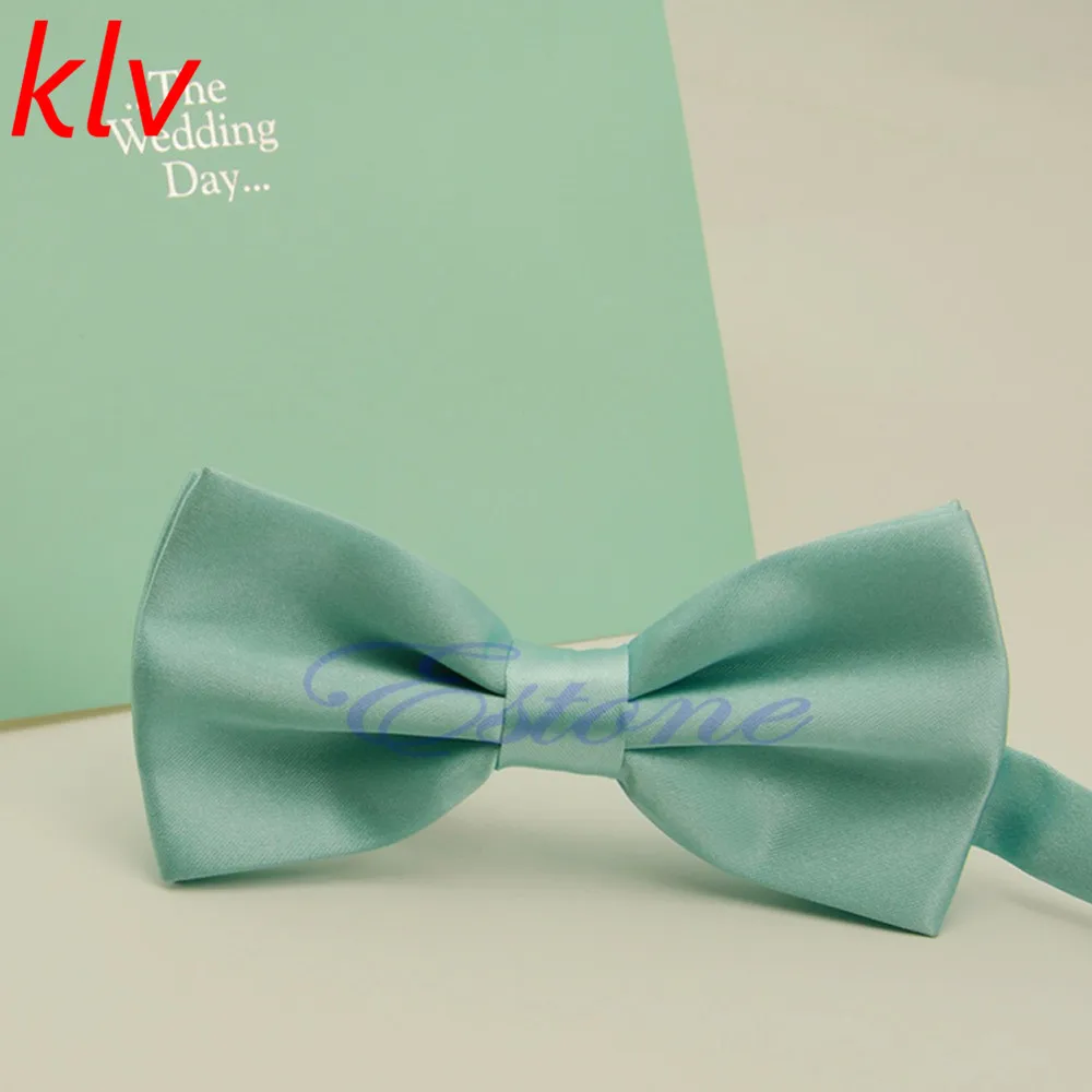 Buy KLV Men Children Fashion Bow ties Solid Mint Green