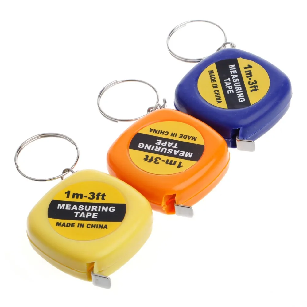 

1m/3ft Easy Retractable Ruler Tape Measure Mini Portable Pull Ruler Keychain Rule Tape Measures Tools