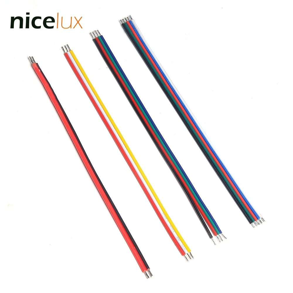 

15cm 2pin 3pin 4pin 5pin Wire Cable 22AWG 20AWG 18AWG Extend Copper Electronic Wire for LED Strip Light RGB RGBW Tin Welding