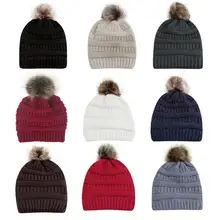 Feitong, женская зимняя теплая вязаная шапка из искусственного меха с помпонами, шапка, шапка с Севером лица, мужские зимние шапочки, tenis masculino# A30