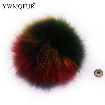 

15 cm DIY Vintage Fur Ball 100% Real Raccoon Fur Hats Accessories Various Pompom Fluffy HairBall For Men Women Beanies Caps 2018