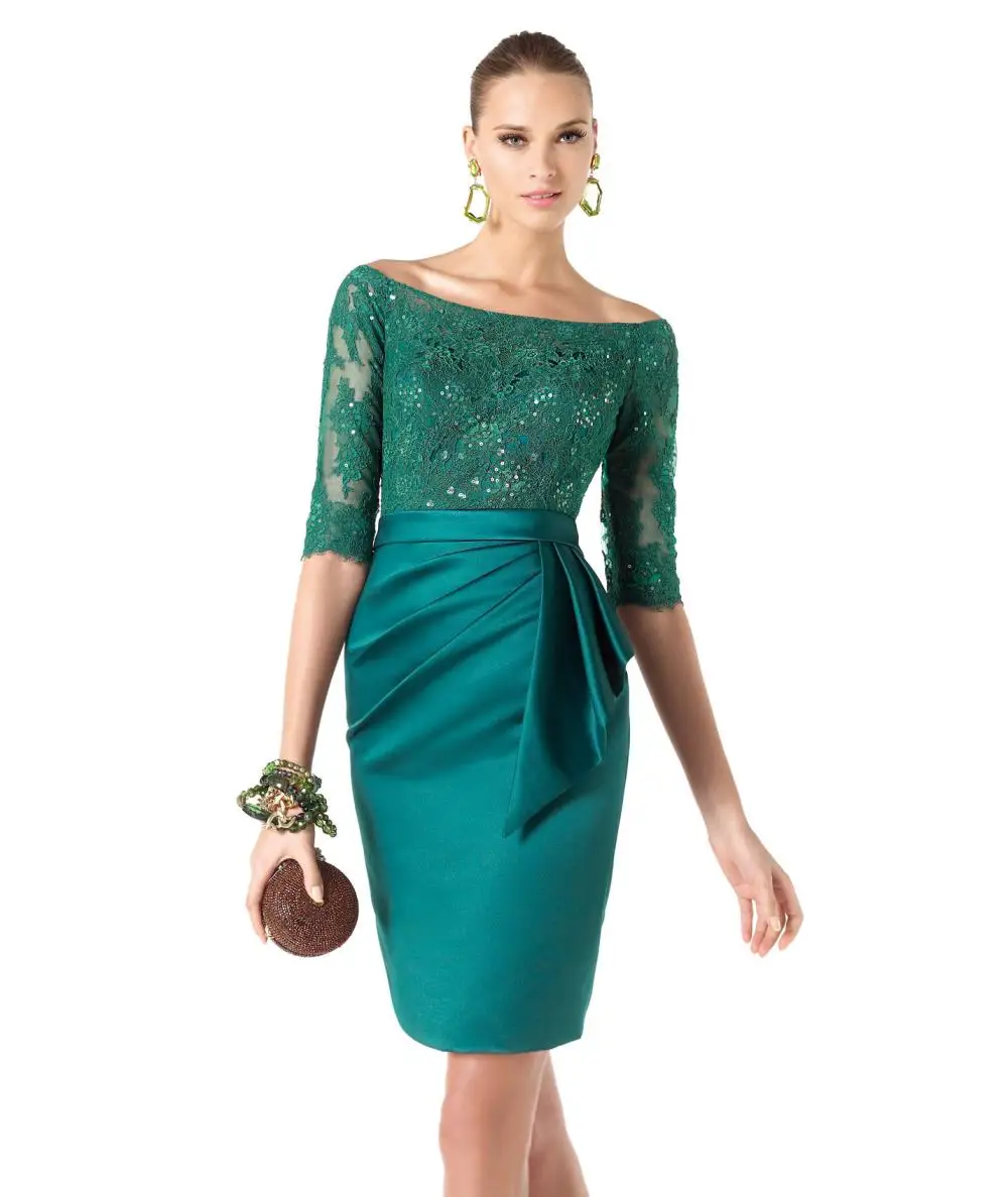 Abito cocktail verde touch