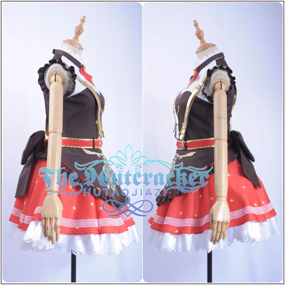 x_01Game LoveLive!Sunshine!! Aqours Bremen Band Kurosawa Ruby Cosplay Costume Women Maid Uniform Sexy Sleeveless Dress Socks Hairpin (2)