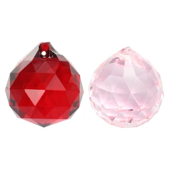 

30mm Vintage Crystal Red & Pink 2 PCS