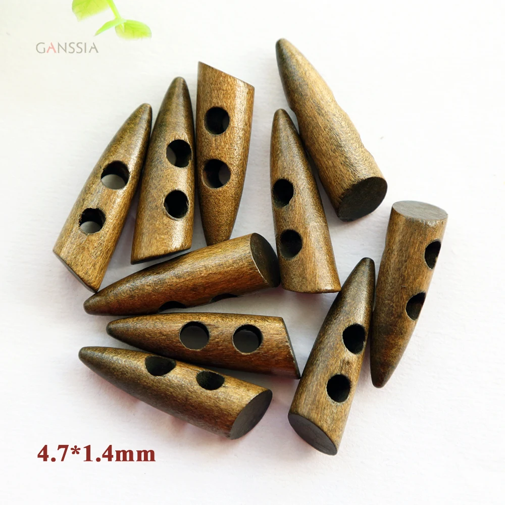 

20pcs/lot Vintage brown color wooden horn toggle Wood buttons for kids Garment accessories(SS-7617)