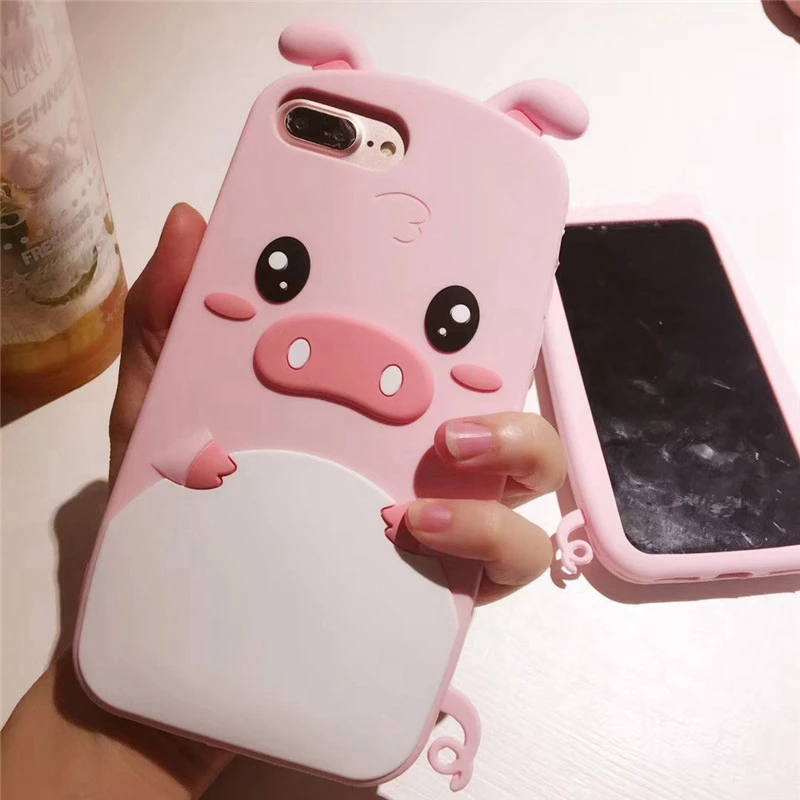 

Case For Huawei Y5 Y6 Y7 Prime 2018 Nova 3 3i Case Honor 7A Pro AUM-L41 7C Pro 8X 3D Cute Cartoon Lovely Pig Soft Silicone Cover
