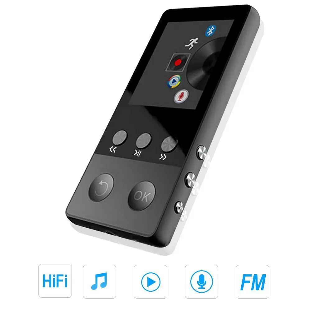 MP3 плеер с поддержкой Bluetooth Hi Fi 1 8 дюйма TFT экран ГБ диктофоном шагомером видео FM