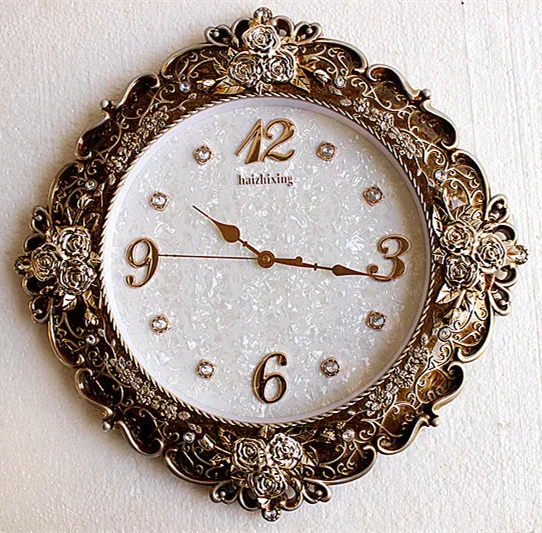 

Large Creative Wall Clock Modern Design European Living Room Wall Clock Silent Retro Decorative Wall Clock Watch Garden 40C343
