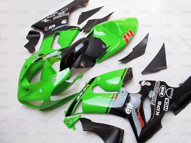 

for Kawasaki ZX6r 2005 - 2006 Fairings Ninja ZX-6r 2005 Green Black Abs Fairing for Kawasaki ZX6r 2006 Fairings Unpainted
