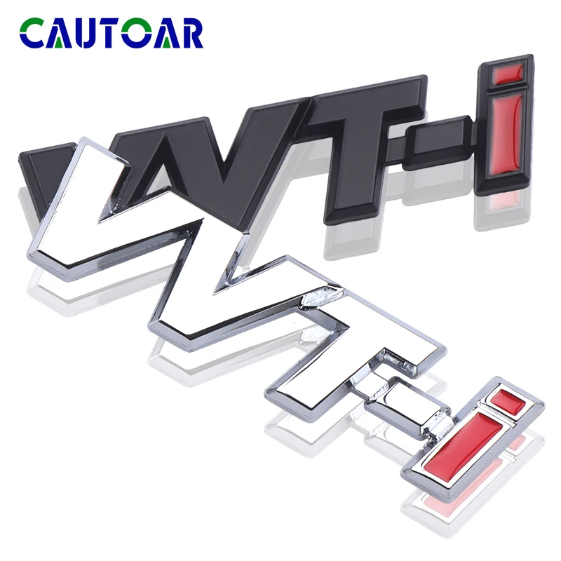 Логотип VVTi из металлического сплава серебристый стикер в виде ленты хрома для