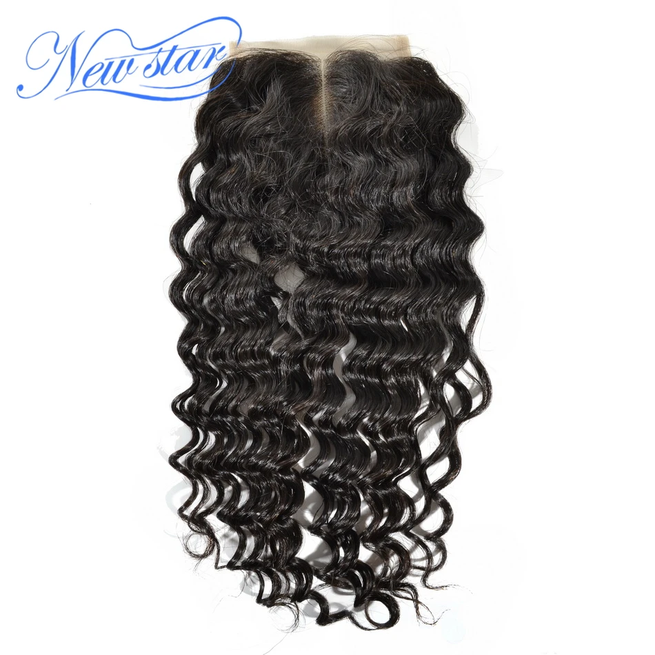New Star Deep Wave 4x4 Middle Part Closure Virgin font b Human b font font b