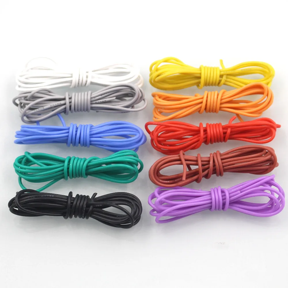 

1 meters 3.28 ft 22AWG Flexible Rubber Silicone Wire Tinned copper line PCB DIY Electronic cable 10 colors to choose from