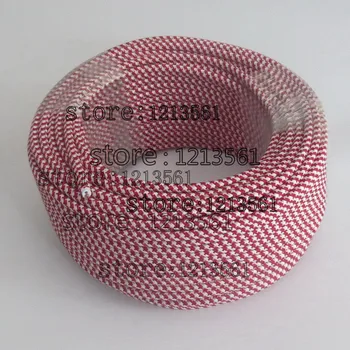 

50 meters red and white 2 core 0.75mm2 Textile Electrical Wire Color Braided Wire Fabric Covered Electrical Power Cord Wire