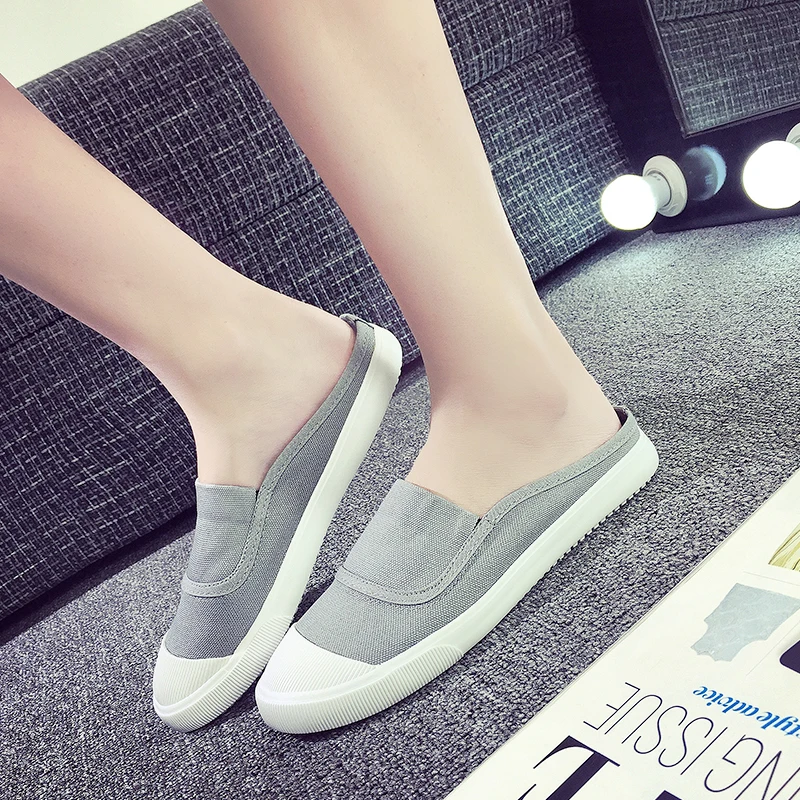 

2019 White Slipper Row Shoes Woman Tennis Women Shoes Black Canvas Female Sneakers Platform Flats Casual Ladies Shoes L-539-1