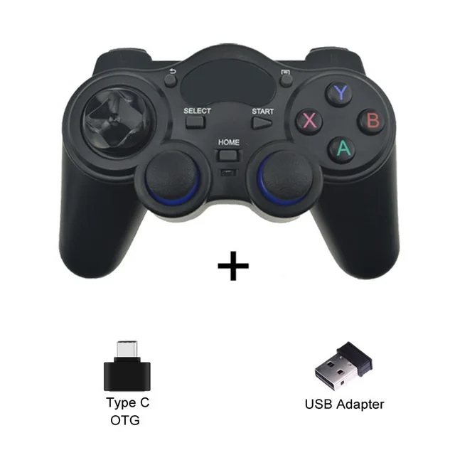 Беспроводной геймпад для ПК для PS3 Android Phone tv Box джойстик 2,4G Joypad пульт дистанционного управления для Xiaomi Micro USB/type C OTG Смартфон - Цвет: Цвет: желтый