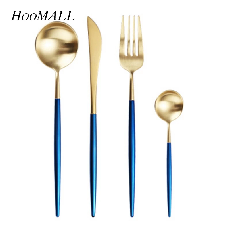 Buy Hoomall 1Set/4PCs Royal Blue Cutlery Tableware Set