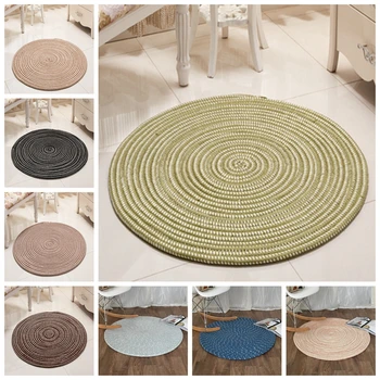 

Hand Hooked Round Carpet Chair Mat For Living Room Bedroom Area Rugs Solid Nordic Home Decorative Placemat Sofa Table Seat Mat