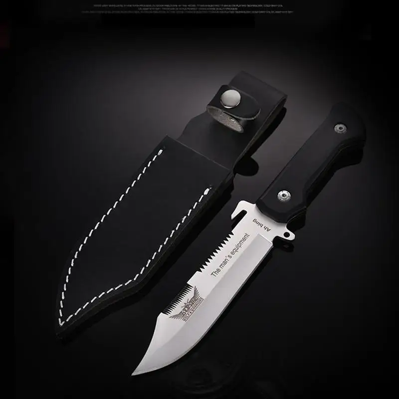 Оборудование для кемпинга, нож с фиксированным лезвием, Прямые ножи, спасательные инструменты для выживания - Цвет: MAN-ZBD-white