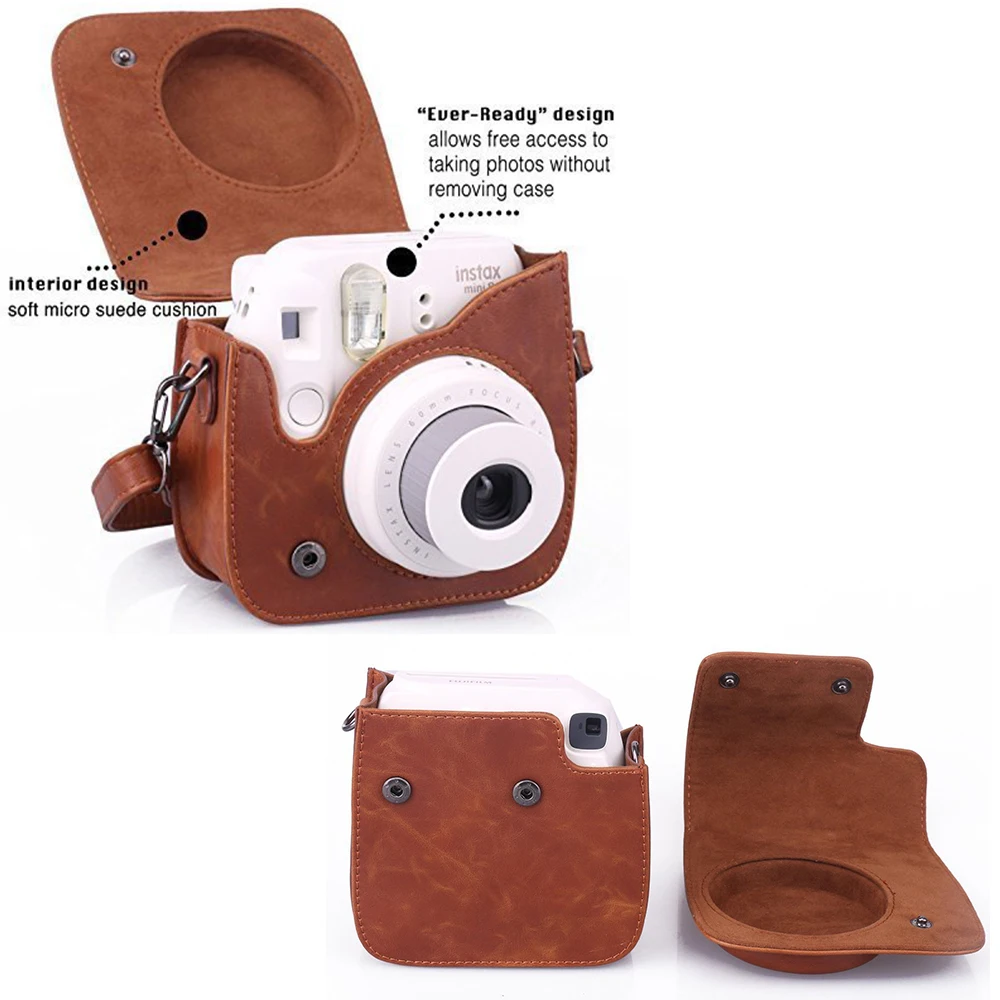 Чехол для Камеры Fujifilm Instax Mini из искусственной кожи с плечевым ремнем для камеры Instax Mini 9 Mini 8 Mini 8