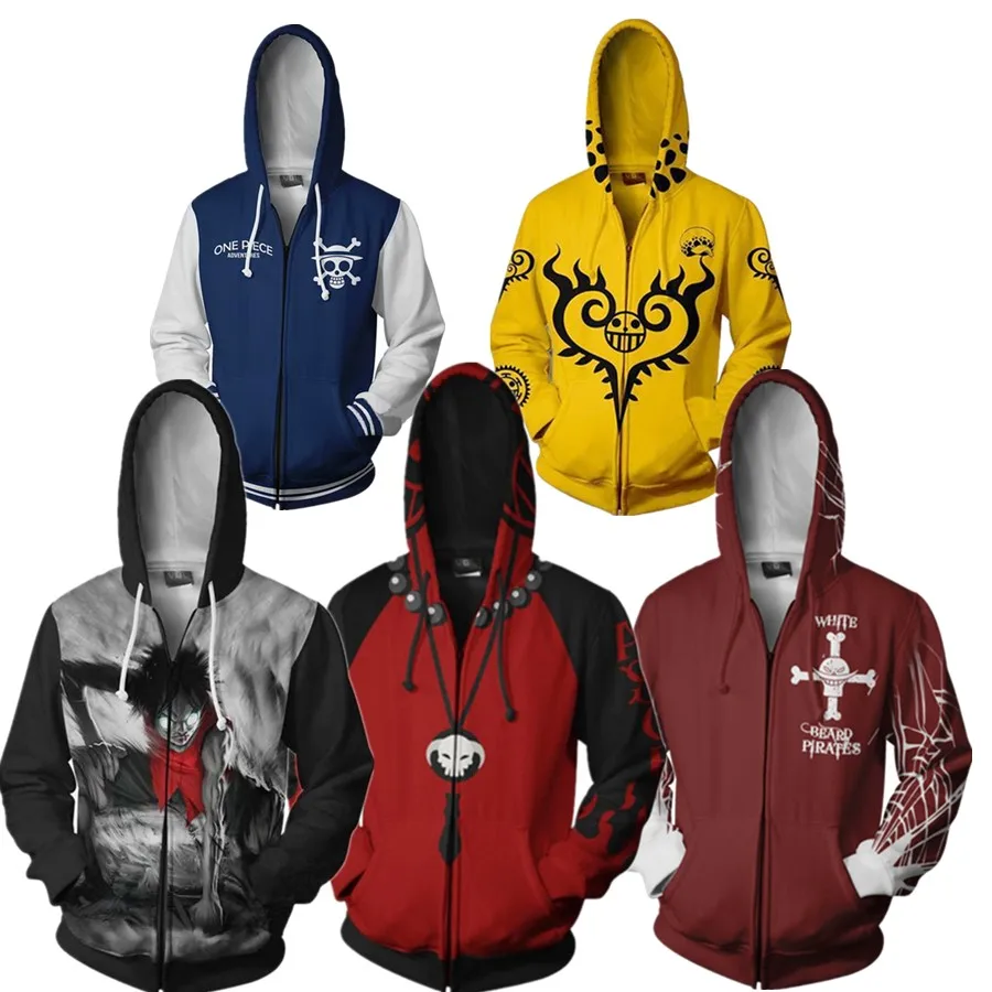 Skup Anime ONE PIECE przebranie na karnawał Shanks Portgas D Ace Monkey D. Luffy Edward Newgate bluza z kapturem bluza kurtki