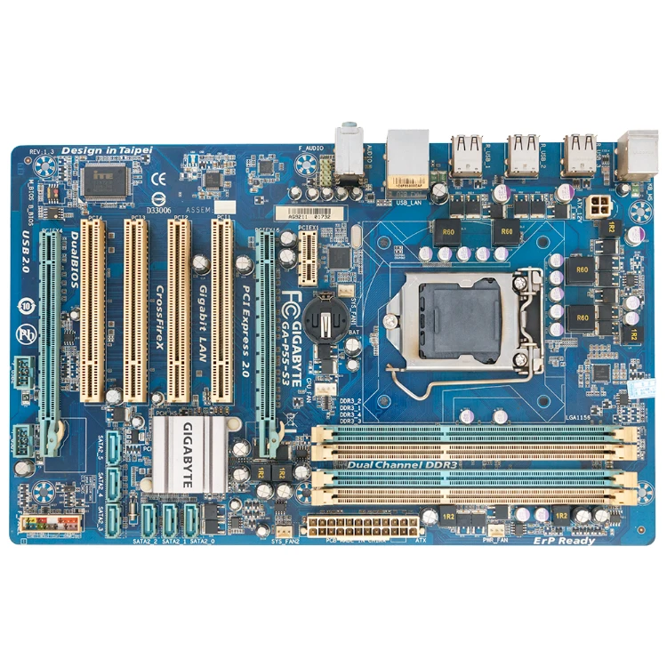 Gigabyte GA-P55-S3 оригинальная материнская плата LGA 1156 DDR3 16G H55 P55 S3 P55-S3 системная плата для настольных ПК