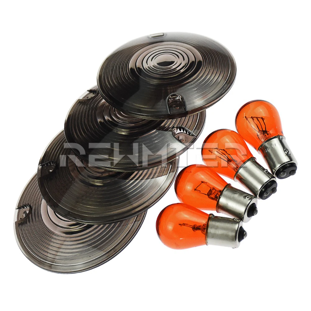 Motorcycle-Turn-Signal-Lampshade-Bulbs-4pcs-Smoke-Clear-Orange-For-Harley-Touring-Electra-Glide-Road-King (1)