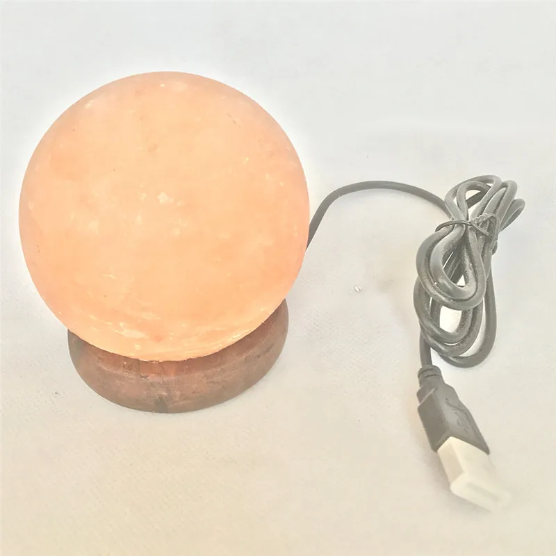 

3W USB LED Night Light Anion Himalayan Salt Lamp Table Desk Lamp Crystal Rock Carved Sphere Changeable Lights Decorations lamp