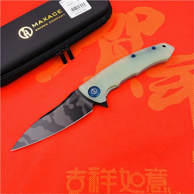 MAXACE Raven- K складной нож G10 Ручка Bailu K110 стальной складной нож s Открытый Кемпинг рыболовные инструменты - Цвет: Transparent color