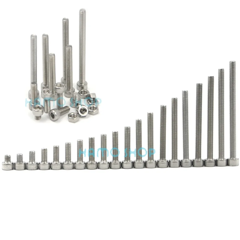 

20pcs M5 Stainless Steel Allen Hex Socket Head Cap Fastener Thread Screw Nut Bolts