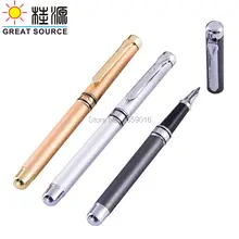 Высокое качество, металлическая деловая Ручка-роллер, гелевая ручка с 4 шт, заменяющая ядро, 2 шт, одна упаковка
