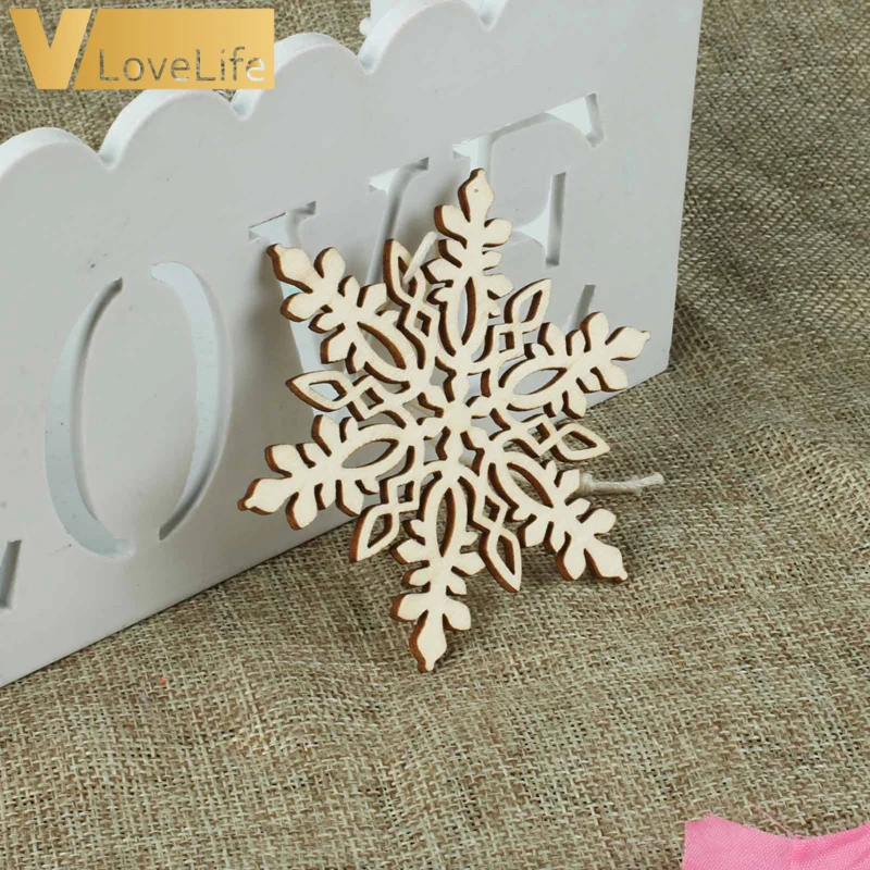 

10PCS DIY Christmas Snowflakes&Deer&Snowman Wooden Pendants Ornaments Christmas Party Decorations Xmas Tree Ornaments Kids Gifts