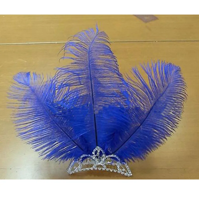 

Custom Made Ballet Blue Feather Headwear With Crown Solo Dance,Blue Bird Crown Ornament Crystal Crown Free Shipping HDE022