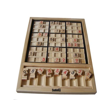 

wood made Sudoku wooden made board game 31*23*2.5 cm Boxed 81 chess 40 questions puzzles Toy
