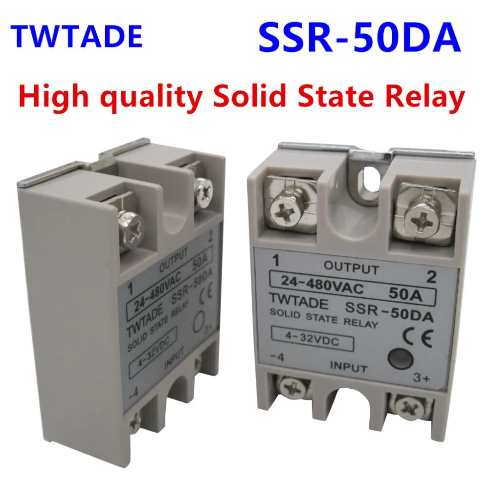 

TWTADE/ High-quality Single Phase Solid State Relay SSR-50DA Module 3-32V DC To 24-480V AC SSR-50 DA SSR 50A