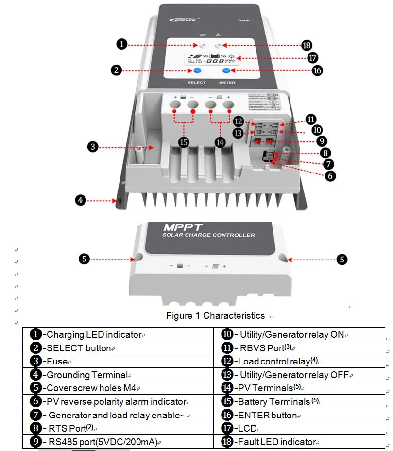 12v24v36v48vauto para Max Epever Mppt 50a pv Controlador Carregador Solar 150v 200v 5415an 5420an 6415an 6420an 8420an 100a 80a 60a Renovação da Casa