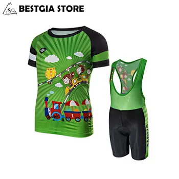 

Santic Pro Children Cycling Jersey Set Riding Breathable Kid Bike Suit Ropa Ciclismo Kids Sports Clothing With Bib Pants Padded