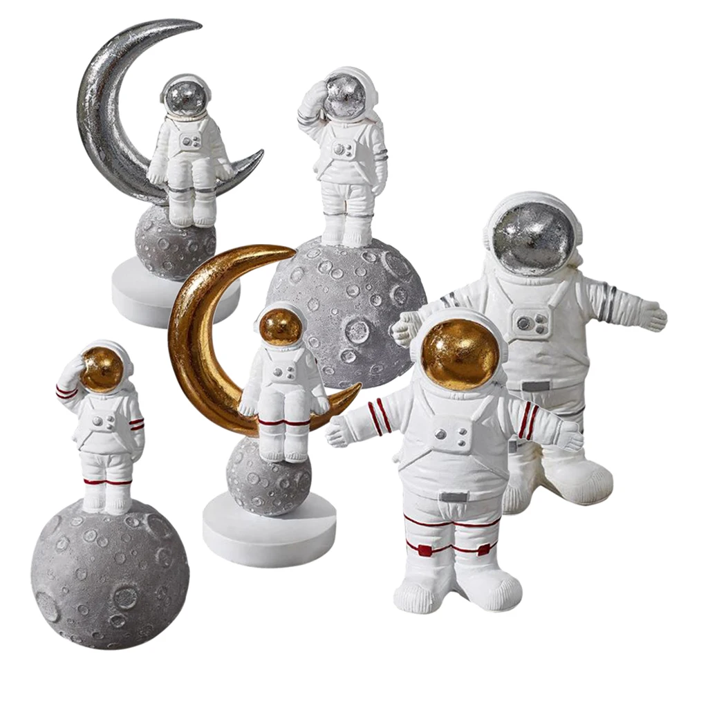 Creative Space Man Astronaut Sculpture Cosmonaut Figurine Model Resin Crafts Statue Home Decoration
