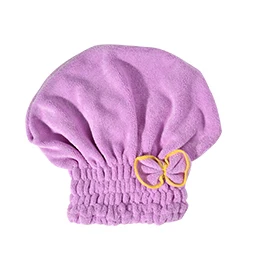 ZhangJi, Женская сухая шапка с бантом, Супер Абсорбирующая, микрофибра, тюрбан, быстрое высыхание, банное полотенце, ванная, для волос, сухая шапка - Цвет: purple