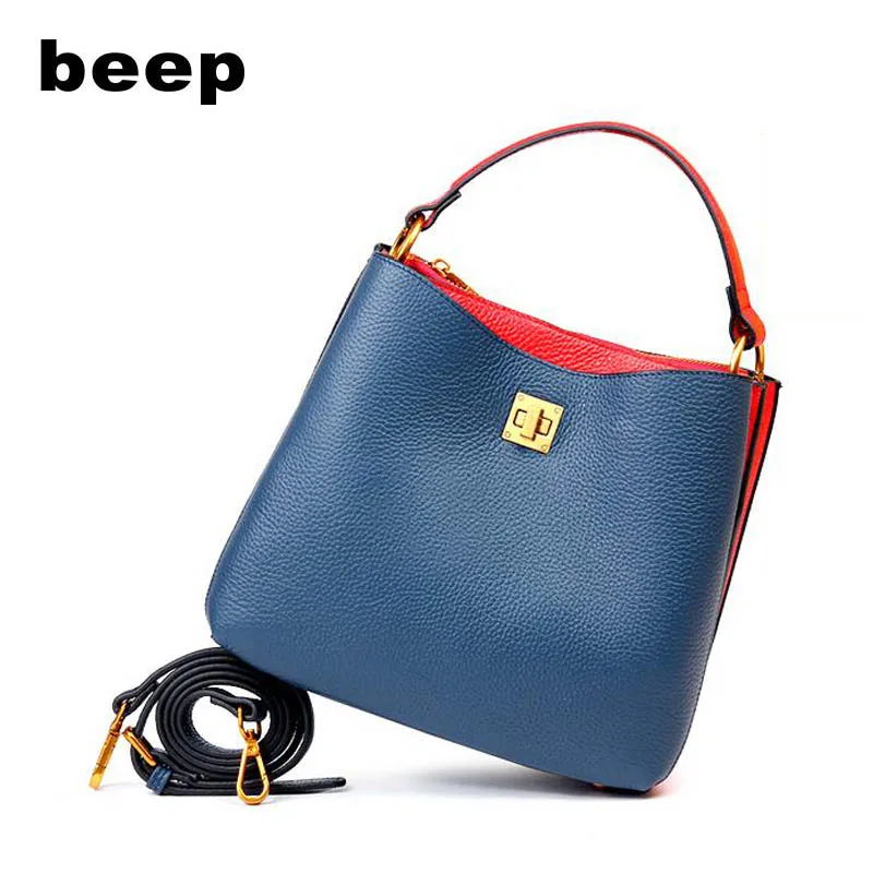 

Beep 2018 new wave Korean version of the wild Messenger bag Leather ladies large capacity shoulder tote bag