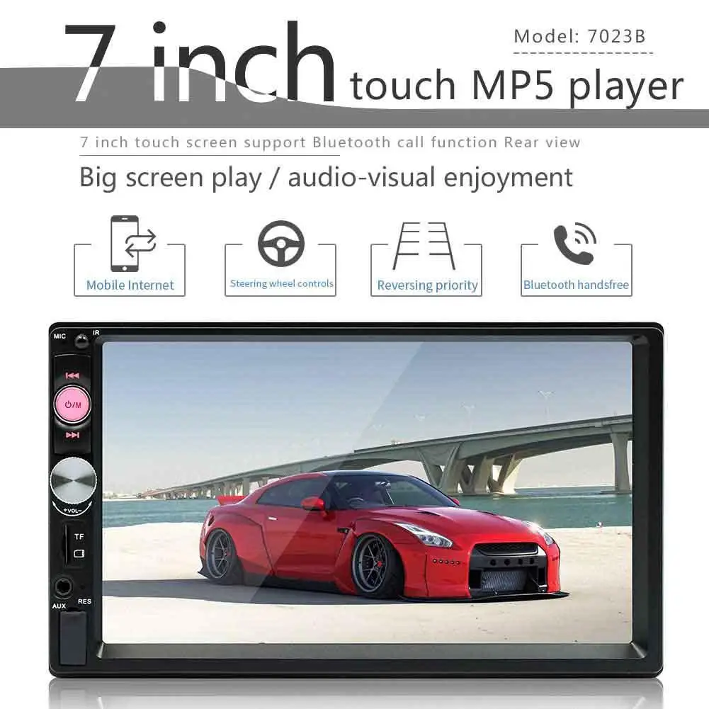 

Car Audio Video HD 7 Inch MP4 MP5 Player Bluetooth Handsfree FM Card Insert Media Broadcast Player